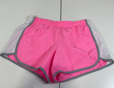 Danskin Now Womens Pink Gray White Active Shorts Sz M 8-10 Drawstring