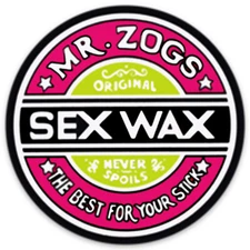 Mr Zog's Sex Wax  - Neon Pink / Lime Green w/ black border Die Cut Round STICKER