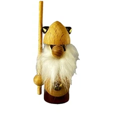 Vtg Wooden Norwegian Scandinavian Viking Troll Doll Figure Gnome Gonk Folk Art