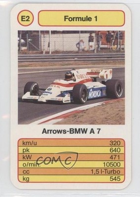 1986 Altenburg Stralsunder Spielkarten Formule 1 German Arrows-BMW A 7 #E2 0q3