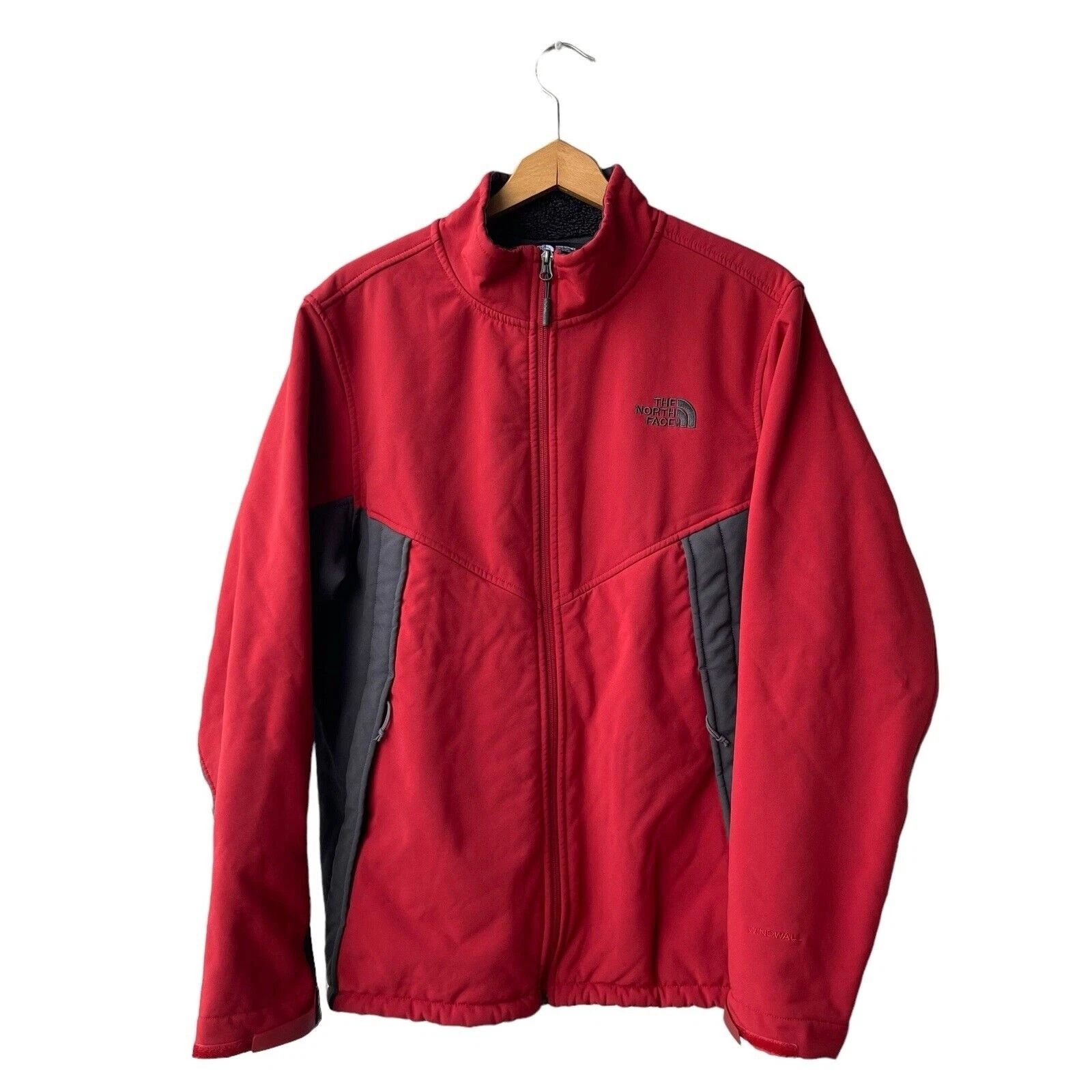 The North Face Thermal Windwall Stretch Softshell Jacket Chromium Red Size L