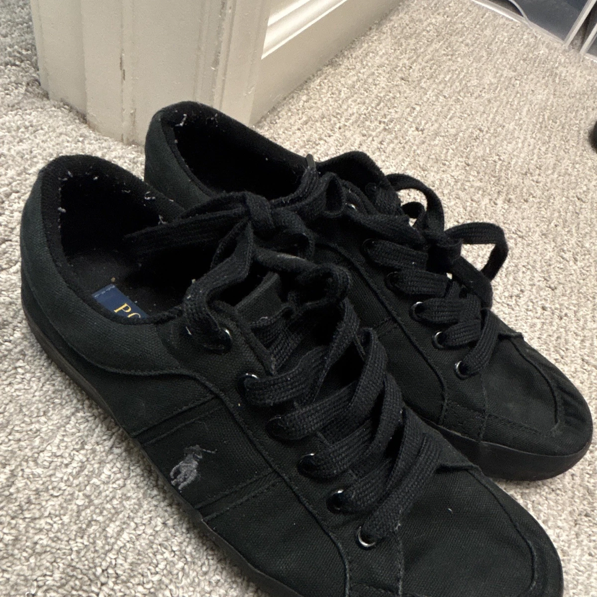 Ralph Lauren Polo Sport Sneakers Shoes Mens Size 9 Silver Black Athletic Lace Up Amazon.com | Polo Ralph Lauren LEATHER/MESH-PS200-SK-HTL  main image 3