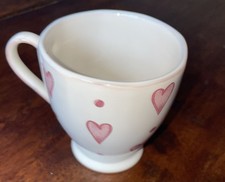 Whittard Of Chelsea Rosa 2005 Hearts Design Cup. Quirky Shape Pink Hearts Teacup