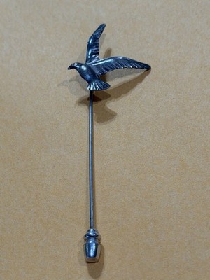 VTG Flying bird stick hat pin sterling silver 925