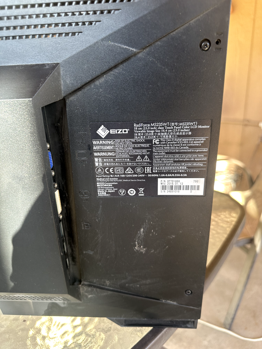 Eizo RadiForce MS235WT 23” Touch Panel Color LCD Monitor 0FTD1868