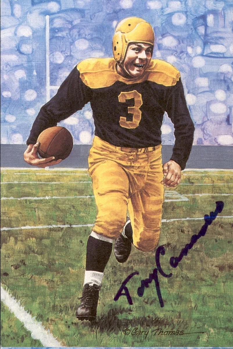 Tony Canadeo Packers HOF Autographed Signed Goal Line Art GLAC Postcard JSA 