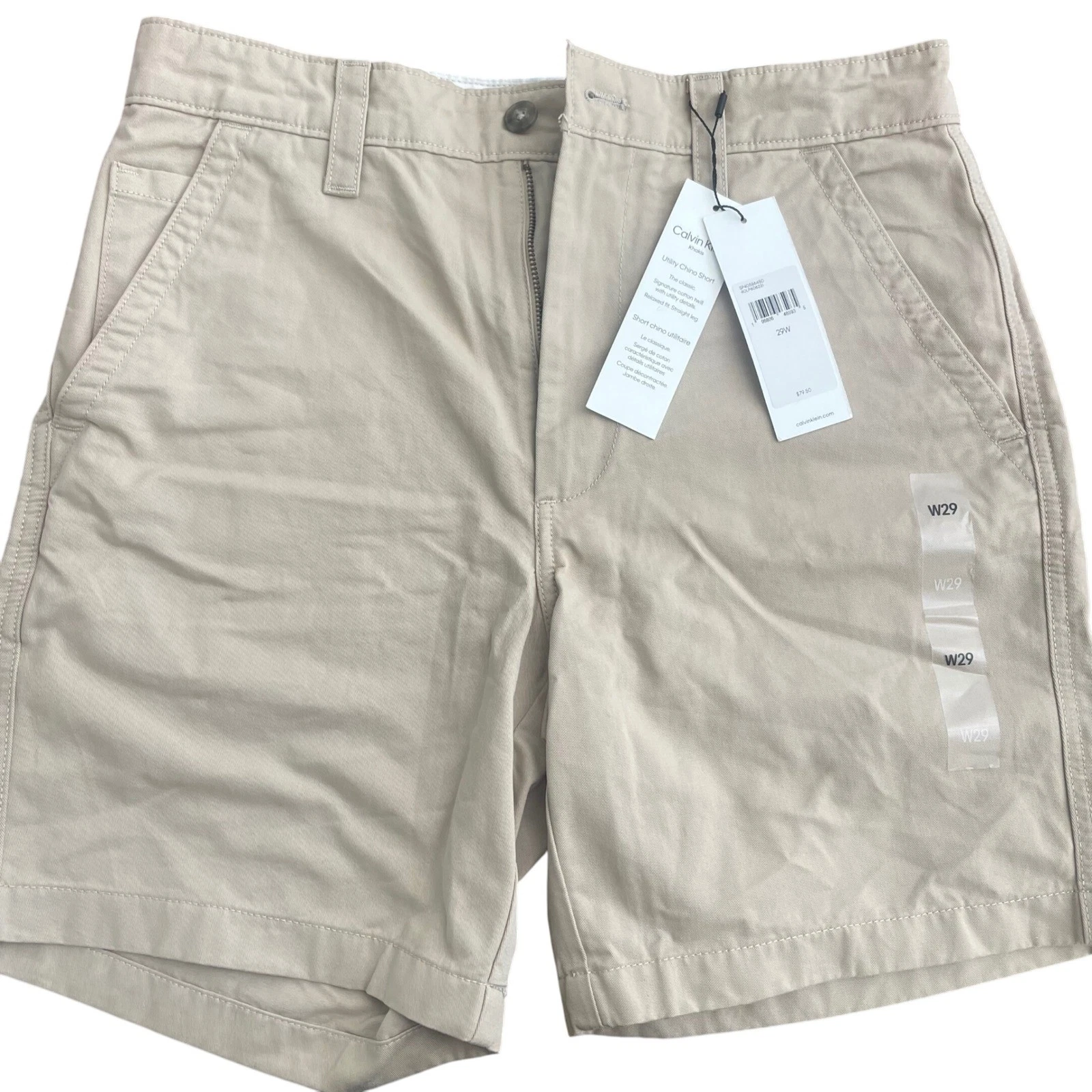 Calvin Klein Utility Chino Shorts Mens 29W Khakis Beige