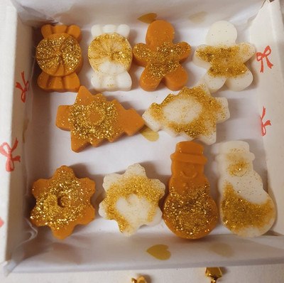 WEIHNACHTEN WAX MELTS, STARK DUFTEND, FESTLICH GLITZER WAX MELTS, GESCHENKBOX