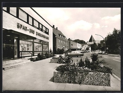 Ansichtskarte Liesborn Kr. Beckum, Straßenpartie mit Geschäften 
