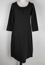 LL Bean Ponte Knit Dress Sheath Knee Length 3/4 Sleeve Womens Medium Black New