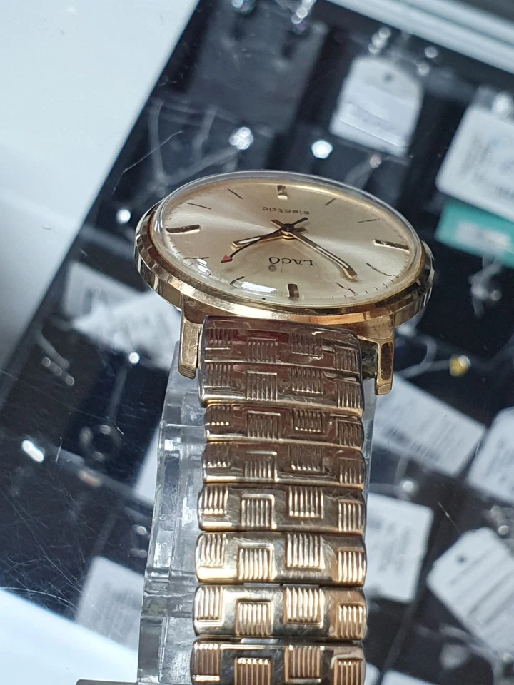 Just Fully Serviced Vintage LACO ELECTRIC Gold Plated Waterproof German Watch - image 4 of 4