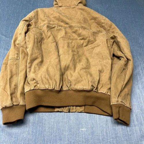 G.H. Bass & Co. Men's Jacket Size S Brown Duck Canvas Sherpa Lined Workwear image 9