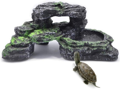 Reptile Hide Resin Turtles Dock for Aquarium Turtle Basking Platform for Smal...