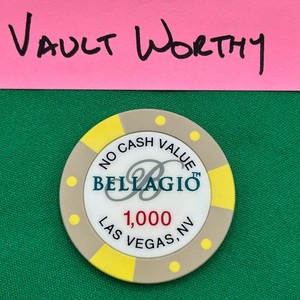 Bellagio Resort Casino - Las Vegas NV - Tournament Poker Chip 1000 NCV - 1 Chip