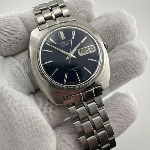 Seiko Blue Dial Automatic Day Date 17 Jewels Men’s Watch 7006-7007 Original Band
