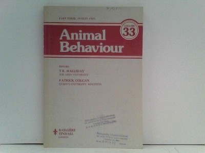 Animal Behaviour Volume 33 Part Three August 1985 Halliday, T.R und Charles T Sn