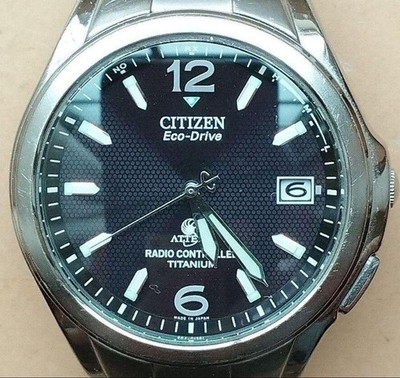 CITIZEN Attesa Titanium Radio-Controlled Solar Watch Date Sapphire Glass