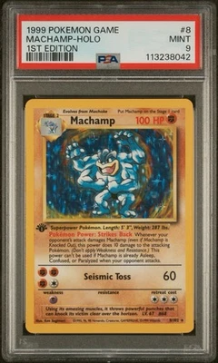 1999 POKEMON BASE SET 1ST EDITION #8 MACHAMP-HOLO PSA 9 - Image 1 of 2