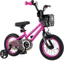 Starry Kids Bike, 12 14 16 18 Inch Bicycle with Training Wheels, Storage Basket,