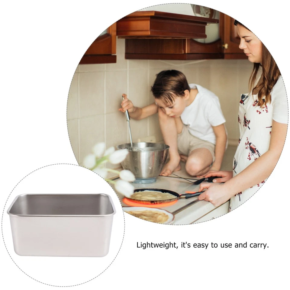 2 stücke Edelstahl Backen Kuchen Box Lebensmittel Container Kuchen Made Box - Bild 4 von 4