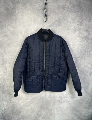 Vintage Walls Blizzard Pruf Jacket Large Navy Blue Puffer Quilted Bomber