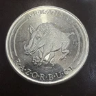 Rare 1 Oz .999 Fine Silver Arkansas Razorbuck Arkansas Dollar Silver Art Round!!