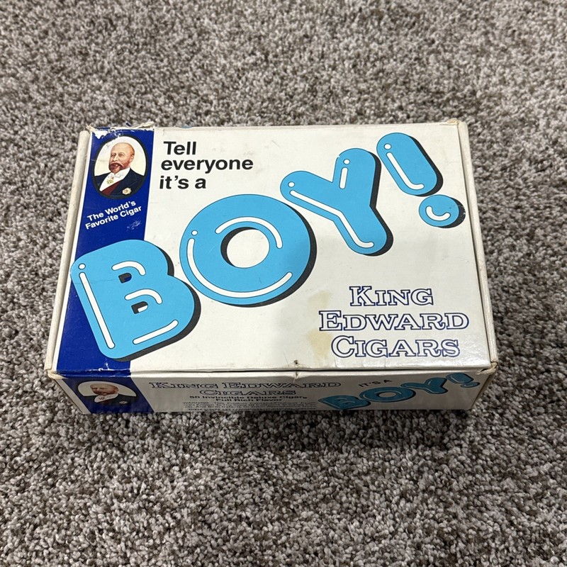 Vintage King Edwards Cigar Box, It's A Boy! Rare Box