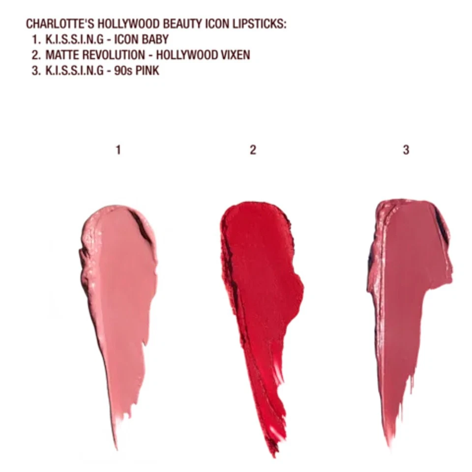 Charlotte Tilbury's Iconic Hollywood Lipstick Trio Set - LIMITED EDITION NEW NIB - Image 3 of 4