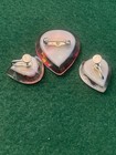 VINTAGE LUCITE RED ROSES PIN/EARRING SET — photo 2