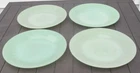 Vintage SET of Four AH Fire King Jane Ray Jadite Jadeite Ribbed 9” Dinner Plates