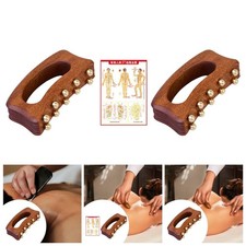Wooden Massage Tool Copper Head Gua Sha Tool for Body Sculpting Back Legs