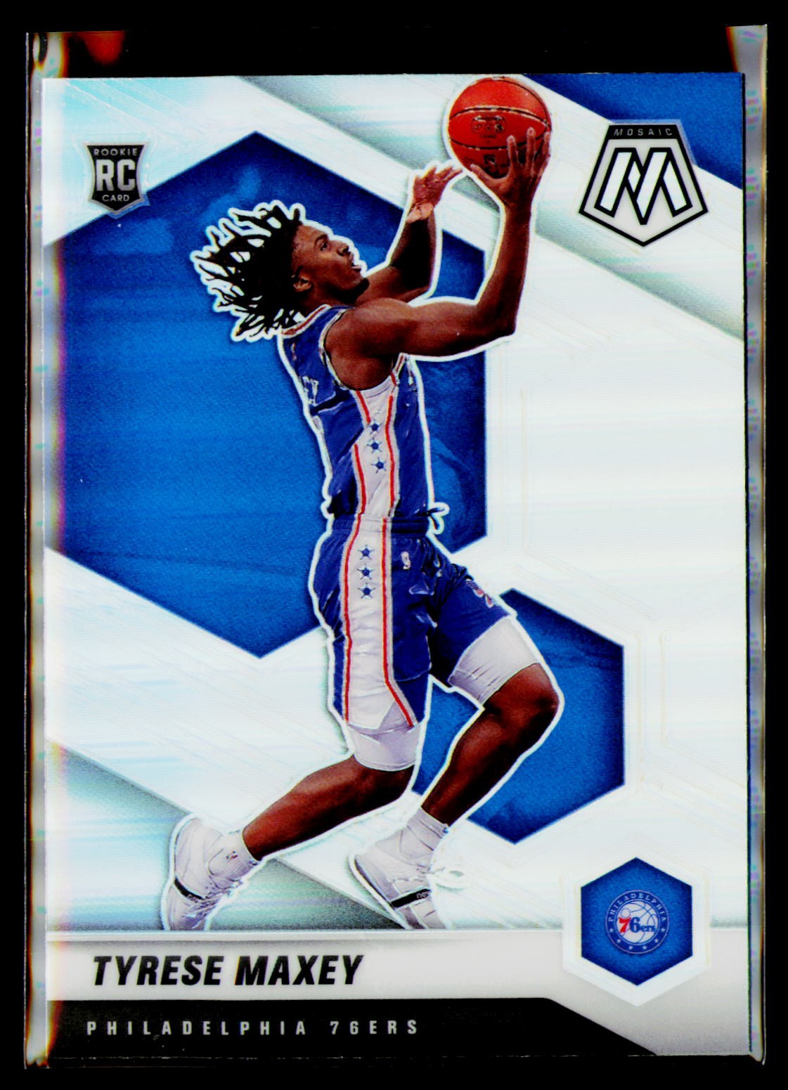 2020-21 Panini Mosaic #203 Tyrese Maxey Silver