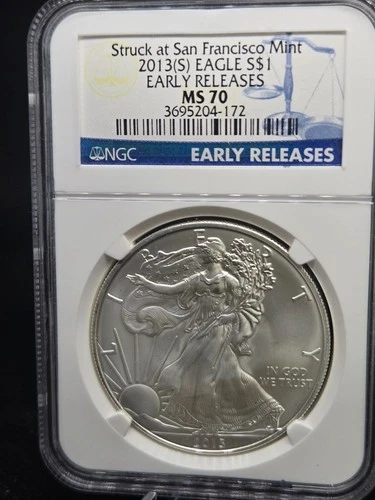 2013-S American Silver Eagle – NGC MS70–ER–San Francisco Prestige 🦅
