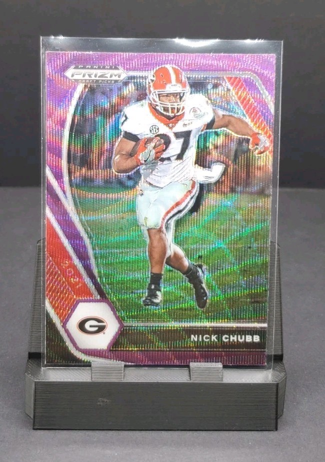 2021 Panini Prizm Draft Picks Collegiate Nick Chubb 90 Purple Wave