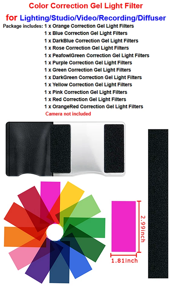 10x Color Correction Gel Light Filter,Photography Lighting Gels Sheet Photo Stu - Image 2 of 4