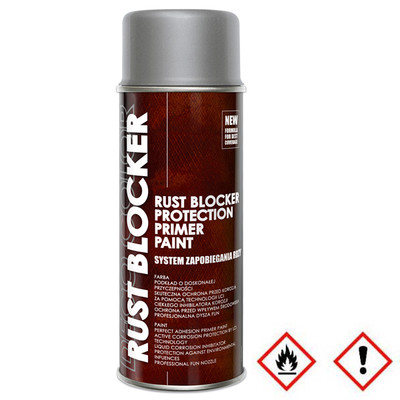 1 x 400 ml Rust Blocker 4in1 Metallschutzlack Rost Schutz silber matt RAL 9006