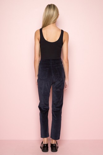 Pantalones de pana Brandy Melville azul marino acanalados cintura alta JANE Tilden talla S - Imagen 2 de 10