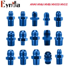 AN4 AN6 AN8 AN10 AN12 Straight Male Flare Fuel Hose End Fitting Adapter Blue