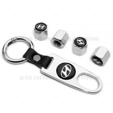 Car Wheels Tire Valve Dust Stem Air Cap Cover + Keychain Ring Fit HY Sport Gift