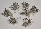 NEW Pier One Set 7 Napkin Rings Silver Beaded Pearls  Boho Hand Woven