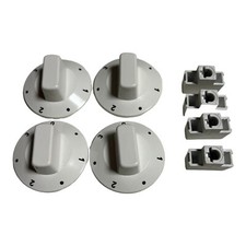 Knebel Set Drehknopf universell 4-teilig weiß aus Kunststoff für Backofen Herd