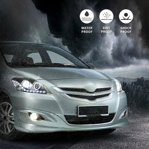 Juego de faros proyectores carcasa negra LED DRL para Toyota Yaris 2007-2011 sedán - Imagen 7 de 9