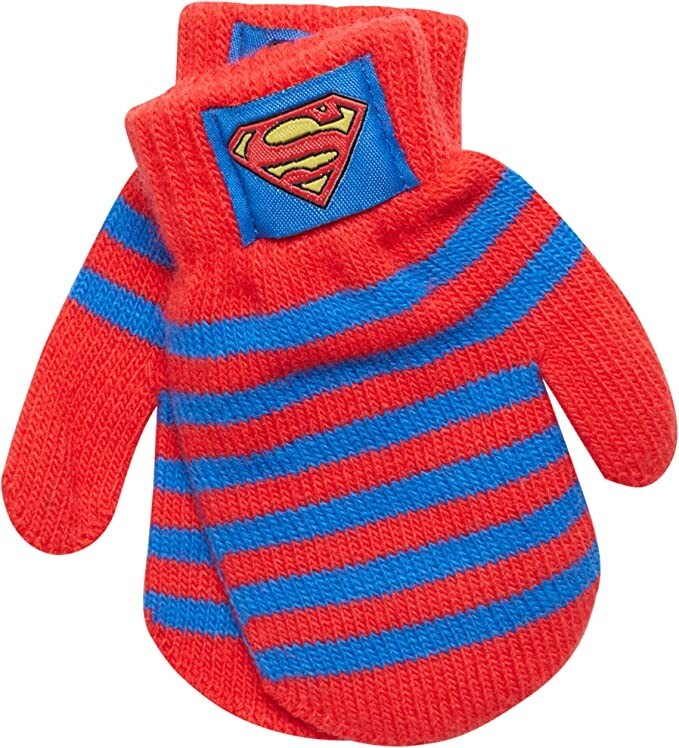 Gants D'hiver Enfants Batman - Taille Unique 4-10 Ans, Acrylique/polyester, Extensibles, Poignets élastiques, Lavage Main