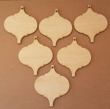 Christmas ornaments unfinished wood cutouts 6 pieces 