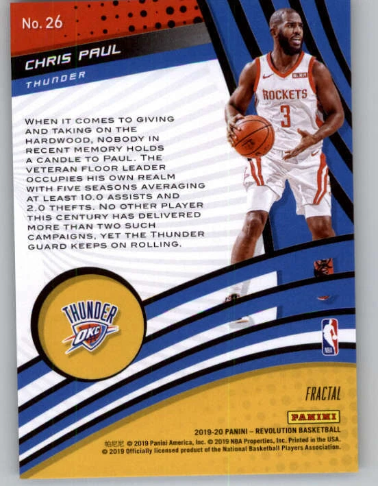 2019-20 Panini Revolution Vortex Fractal #26 Chris Paul (ref 159448) - Image 2 of 2