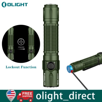 OLIGHT Warrior 3S 2300Lum Rechargeable Tactical Flashlight Compact Dual-Switches