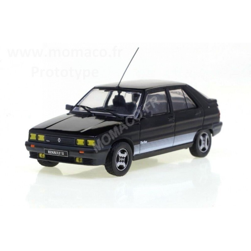 1986 Renault 11 Turbo 5-Door Miniature Car Black Odeon 1/43 Scale Model