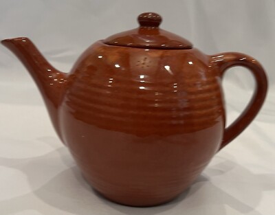 Early Bauer Pottery Tea Pot, Atlanta, Red Brown Color
