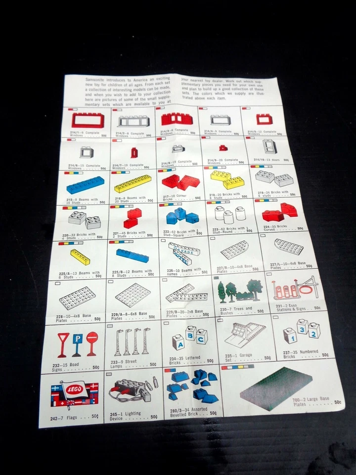 Vintage 1960's LEGO System by Samsonite 214/5 W 12 White Windows in Box + Sheet - Image 4 of 4