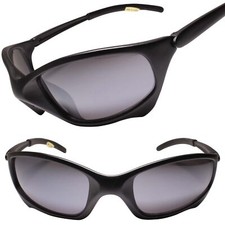 Matte Black Wrap Around Rectangle Sport Sunglasses for Athletes
